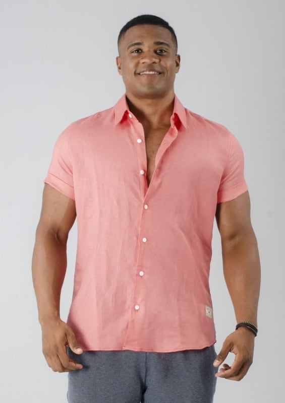 ideias de camisa de linho rosa
