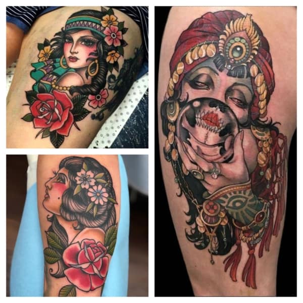 tattoo de cigana colorida