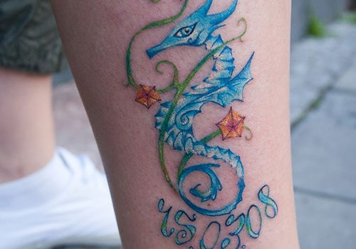 tatuagem cavalo marinho cute
