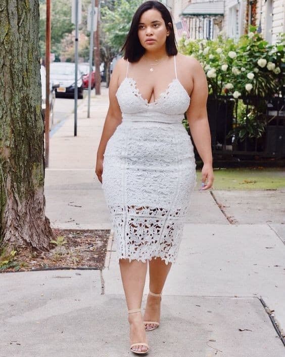 white dress plus size 55