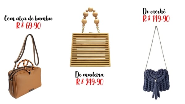 preços bolsas da moda