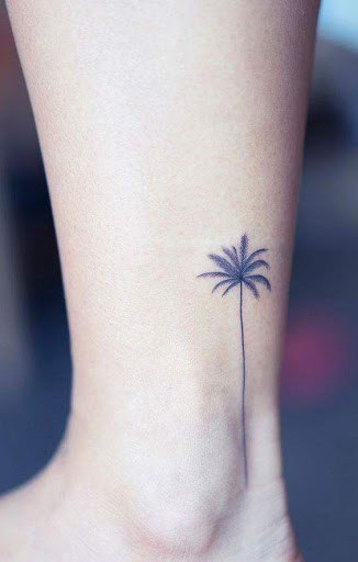 tatuagem de coqueiro delicada