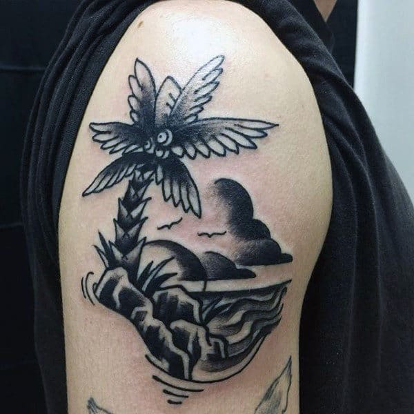 tatuagem de coqueiro no braço 1