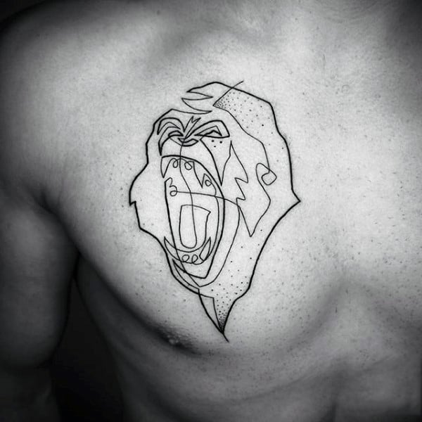 tatuagem fineline masculina macaco