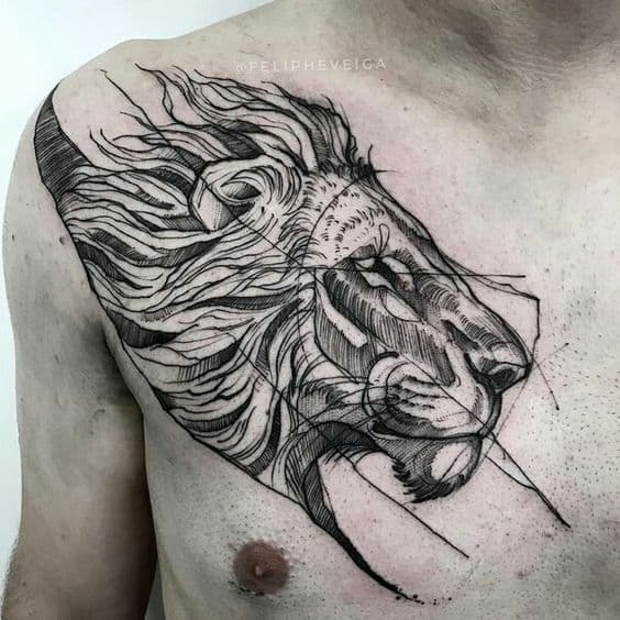 tatuagem sketch leão