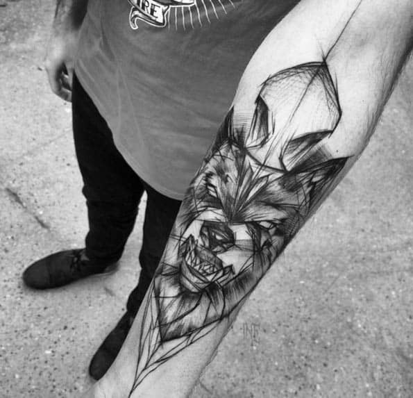 tatuagem sketch no braço