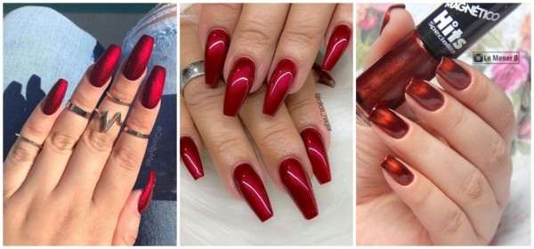 esmalte vermelho metálico