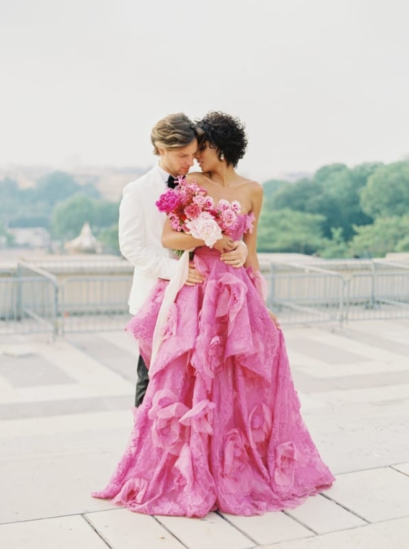 vestido de noiva sem alça pink