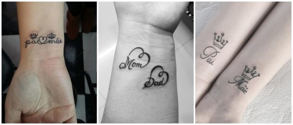 tatuagens pai e mãe no pulso