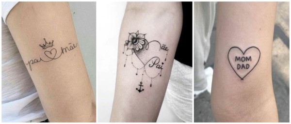 tatuagens pai e mãe no braço