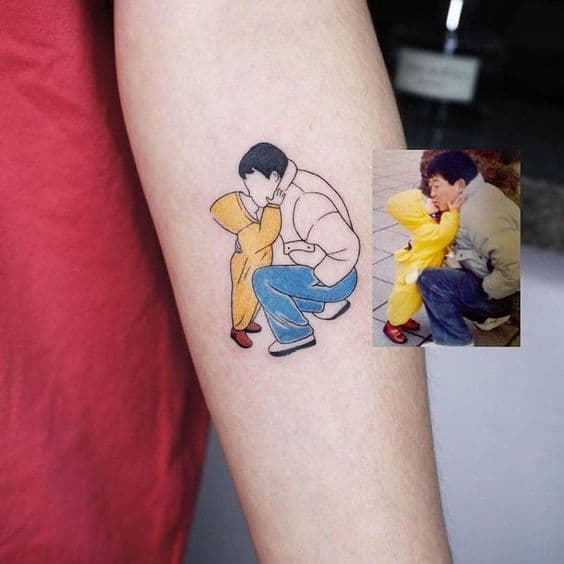 tatuagem de pai e filho com foto