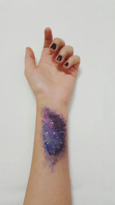 tatuagem Universo aquarela