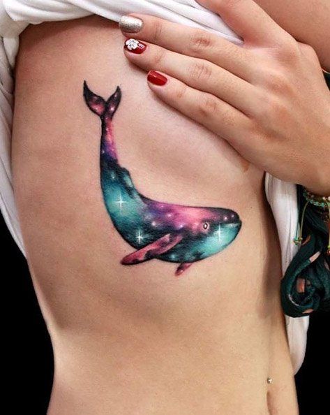 tatuagem baleia galaxia