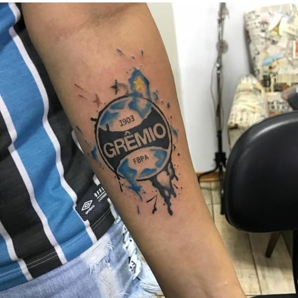 tatuagem do Gremio aquarelada