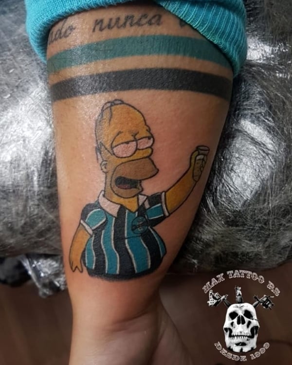 tatuagem do Gremio homer