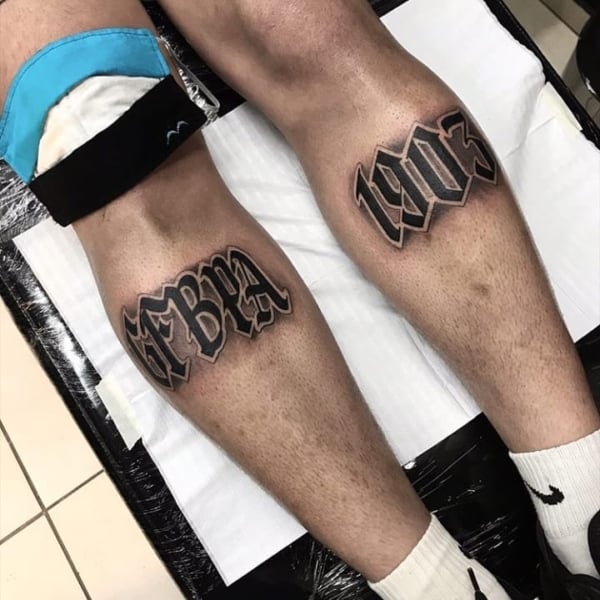 tatuagem do Gremio na perna