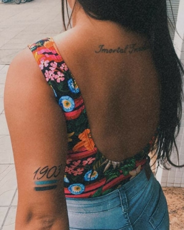 tatuagem do Gremio pequena feminina