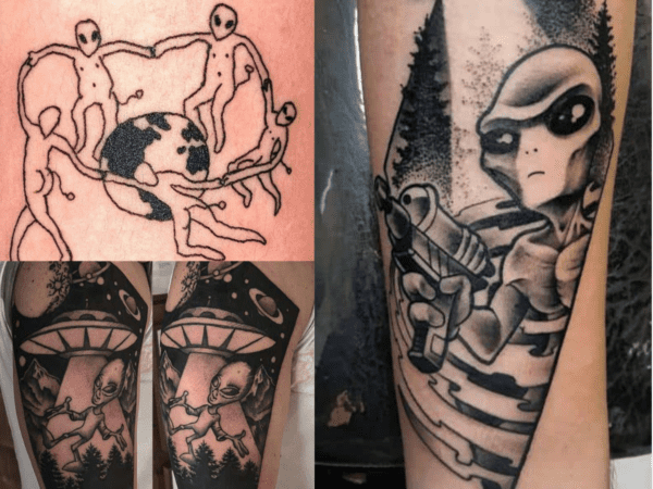 tatuagem alienígena no braço  Tatuagem alienígena, Alien tattoo, Tatuagens  pequenas para homens