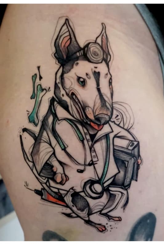 tatuagem de veterinario criativa
