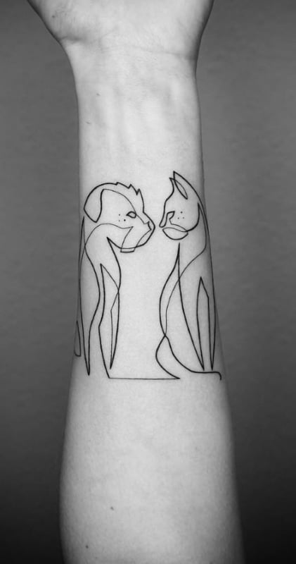 tatuagens de veterinaria pontilhismo