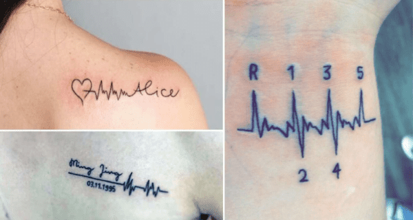 tatuagens de batimentos cardíacos