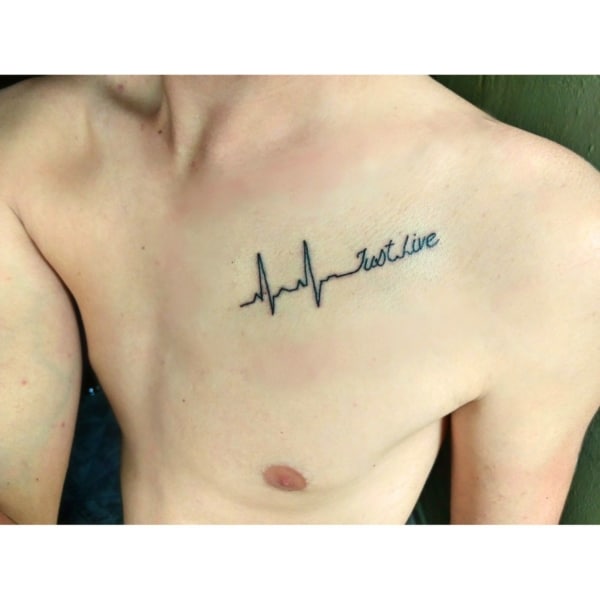tatuagem batimentos cardiacos masculina