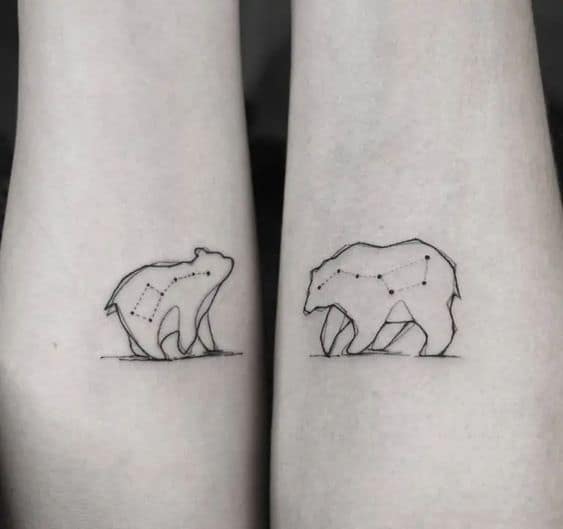 14 tatuagens de constelacao ursa maior e ursa menor