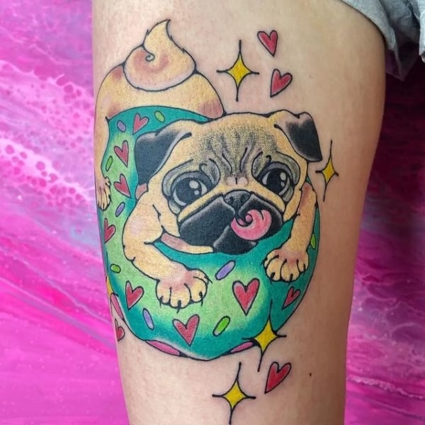 Modelo de tattoo de Pug