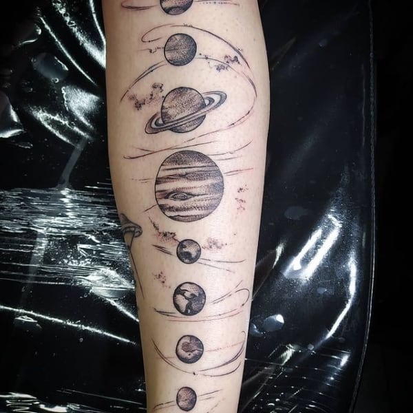 Modelo de tatuagem Sistema Solar
