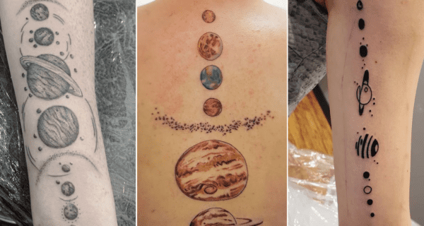 linda tatuagem Sistema Solar