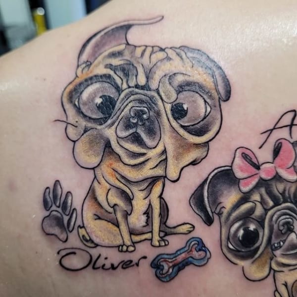 tattoo criativa de pug