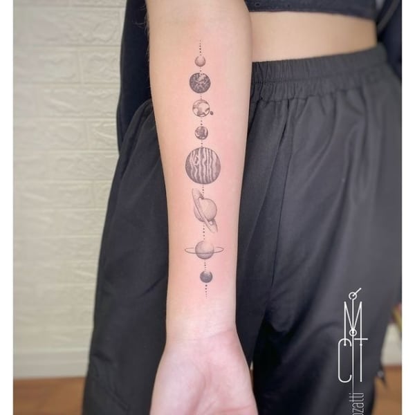tatuagem Sistema Solar braco