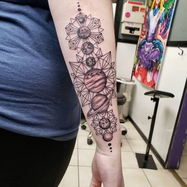 tatuagem Sistema Solar feminina