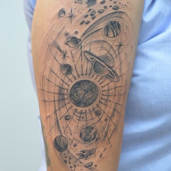 tatuagem Sistema Solar masculina