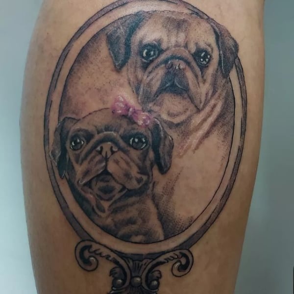 tatuagem pug macho e femea