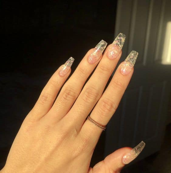 6 jelly nails com glitter
