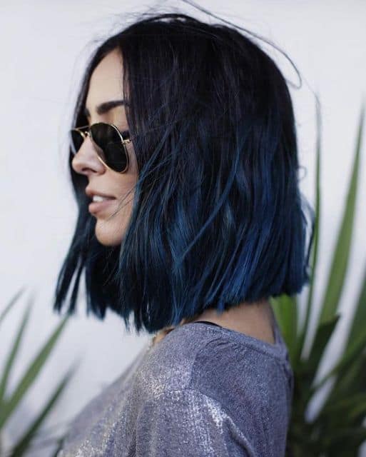 1 cabelo moderno com pontas em azul