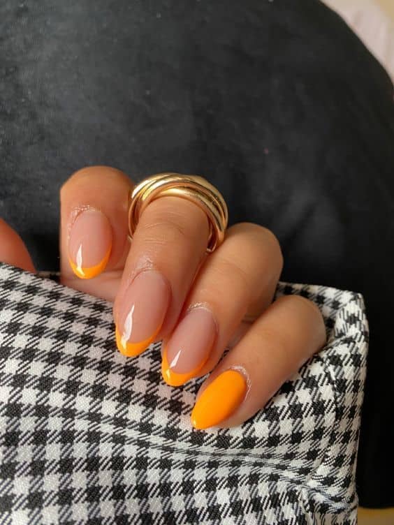 17 nail art com francesinha laranja Pinterest