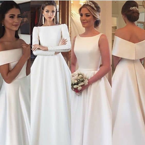 4 modelos de vestido de noiva rodado simples