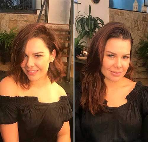 Dois tipos de cabelos da Fernanda Souza long bob e longo