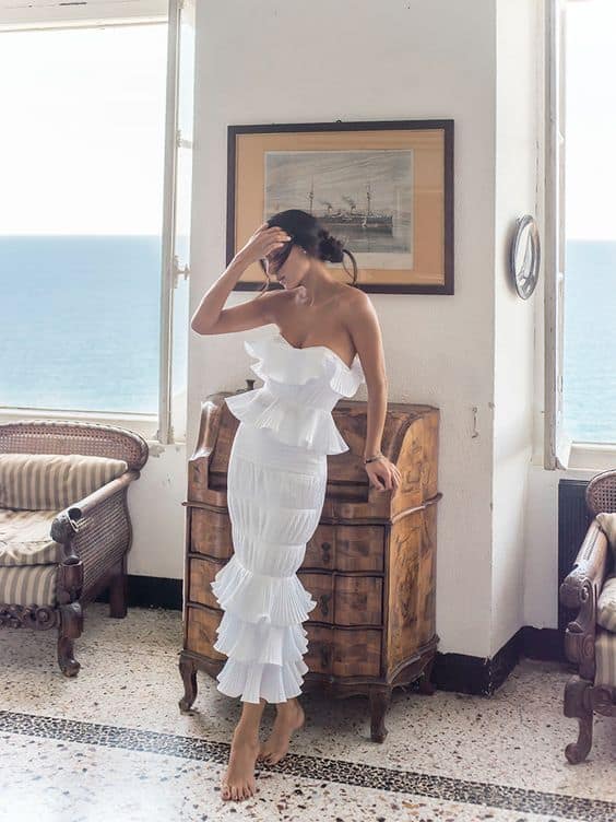 Vestido de noiva estiloso sereia para casamento na praia