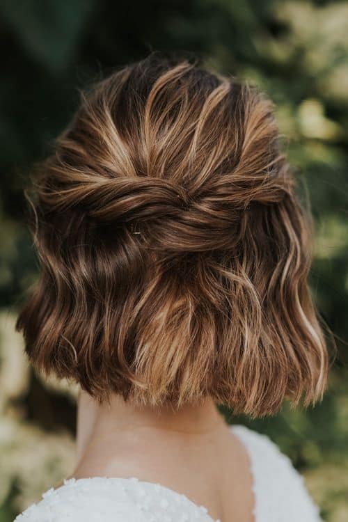 23 penteado de festa simples para cabelo curto Pinterest