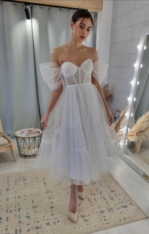 42 vestido de noiva curto com tule Pinterest