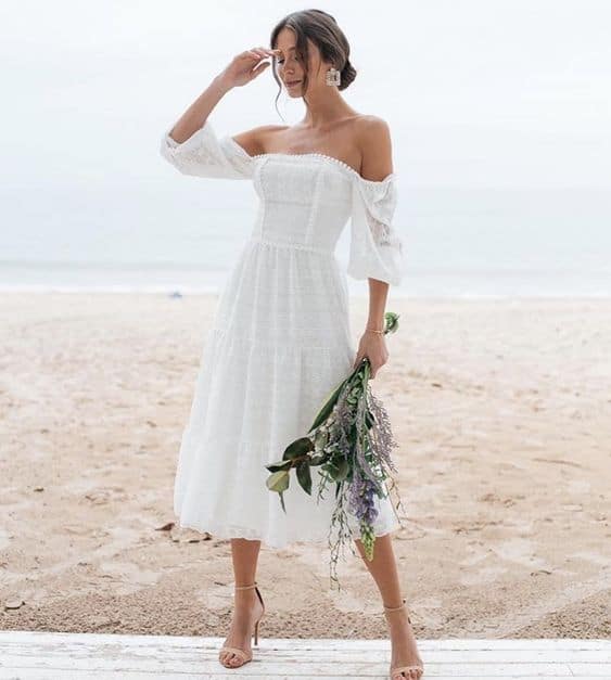57 vestido de noiva curto e romantico para casamento na praia Pinterest