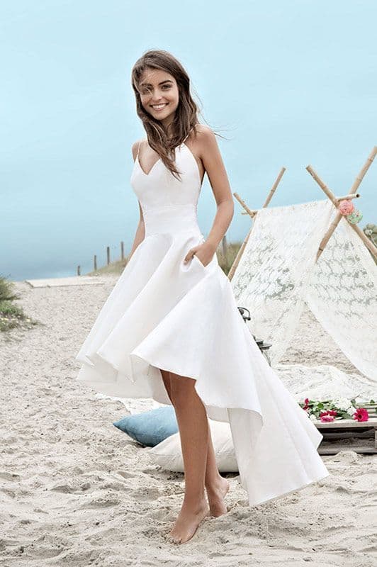58 vestido de noiva curto na frente para casamento na praia Pinterest