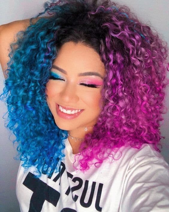 23 cabelo cacheado colorido Pinterest