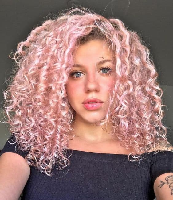 25 cabelo cacheado rosa claro Dicas de Mulher