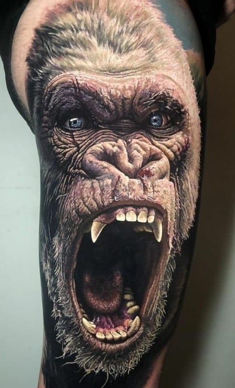 Tattoo realista de gorila