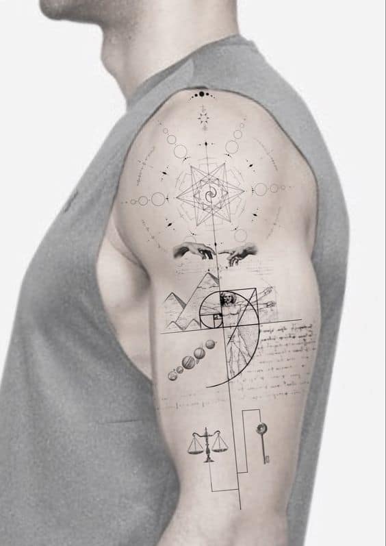 Tatuagem Engenharia no braco