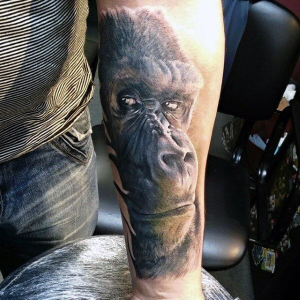 Tatuagem de Gorila no braco ideias